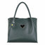EMERALD Dark Green Faux-Leather Tote Bag