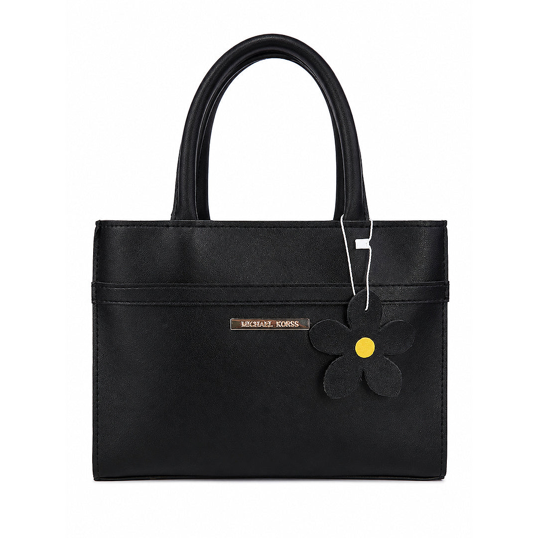 Black Top Handle Handbag | Naqsh – Stylish Floral Charm