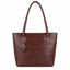 AUTUMN MARK Stylish Brown Faux-Leather Tote Bag