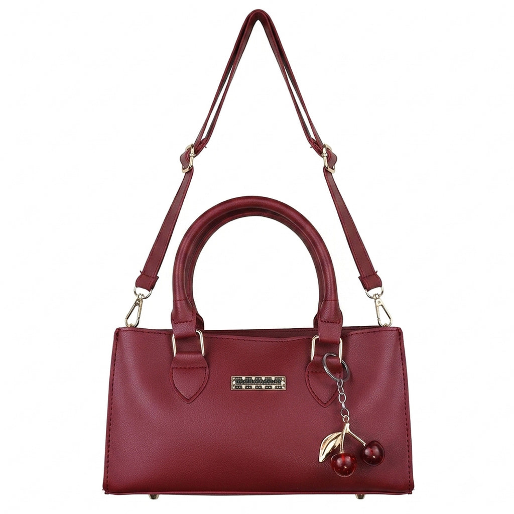 Harf Stylish Maroon Faux-Leather Handbag for Women