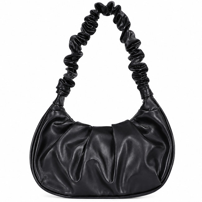 Luna Stylish Black JW PEI Gabbi Ruched Hobo Handbag Hover Image