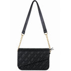 GILDED NAQSH Sleek Black Guess Meridian II Textured Flap Crossbody Bag