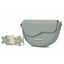 Crest Pastel Green Saddle Shoulder Bag Wavy Flap Design