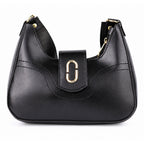 GLYPH Chic Black Genuine Cowhide Leather Shoulder Bag