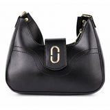 GLYPH Chic Black Genuine Cowhide Leather Shoulder Bag