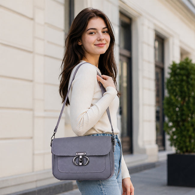Mist Naqsh Sleek Grey Women's Shoulder Bag Main Image
