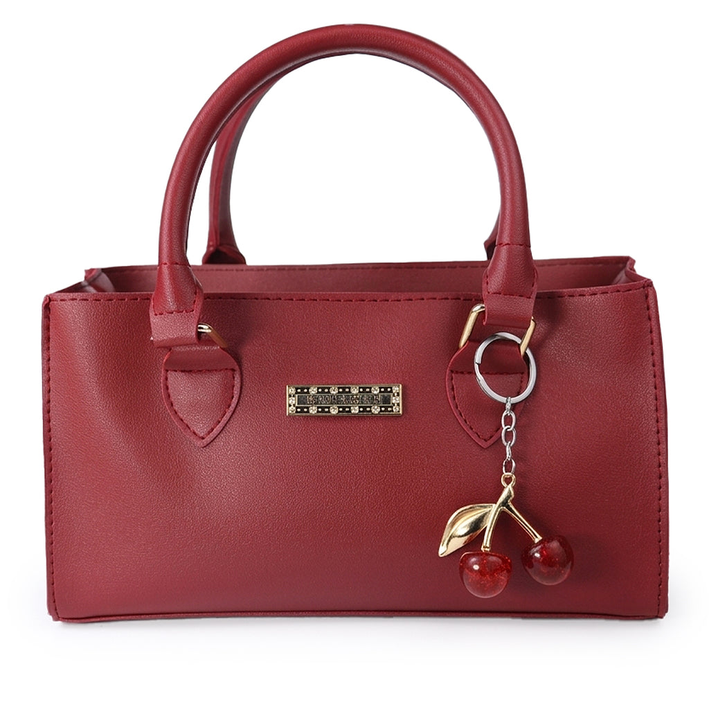 Harf Stylish Maroon Faux-Leather Handbag for Women