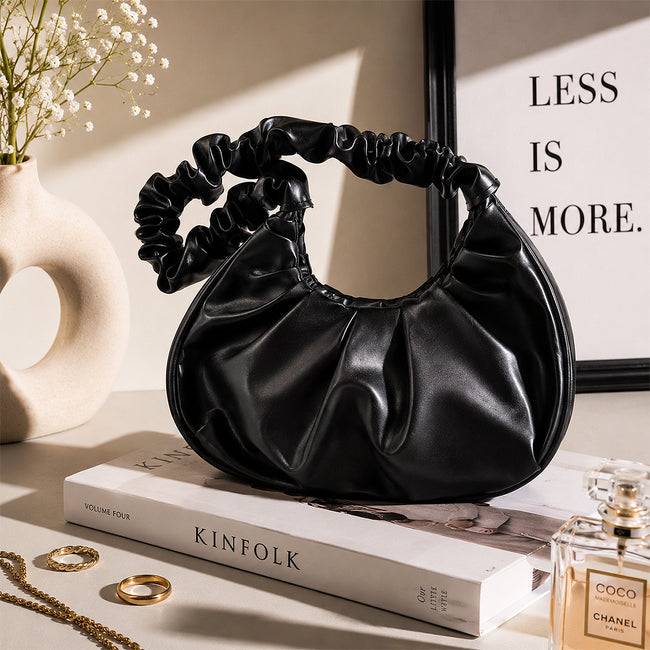Luna Stylish Black JW PEI Gabbi Ruched Hobo Handbag Main Image