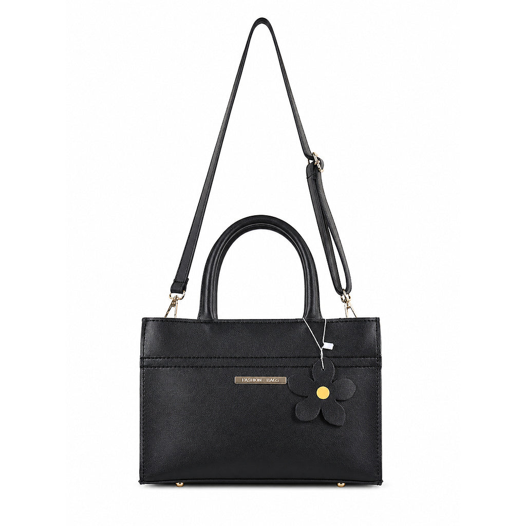 Black Top Handle Handbag | Naqsh – Stylish Floral Charm