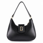 GLYPH Chic Black Genuine Cowhide Leather Shoulder Bag