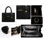 Black Top Handle Handbag | Naqsh – Stylish Floral Charm