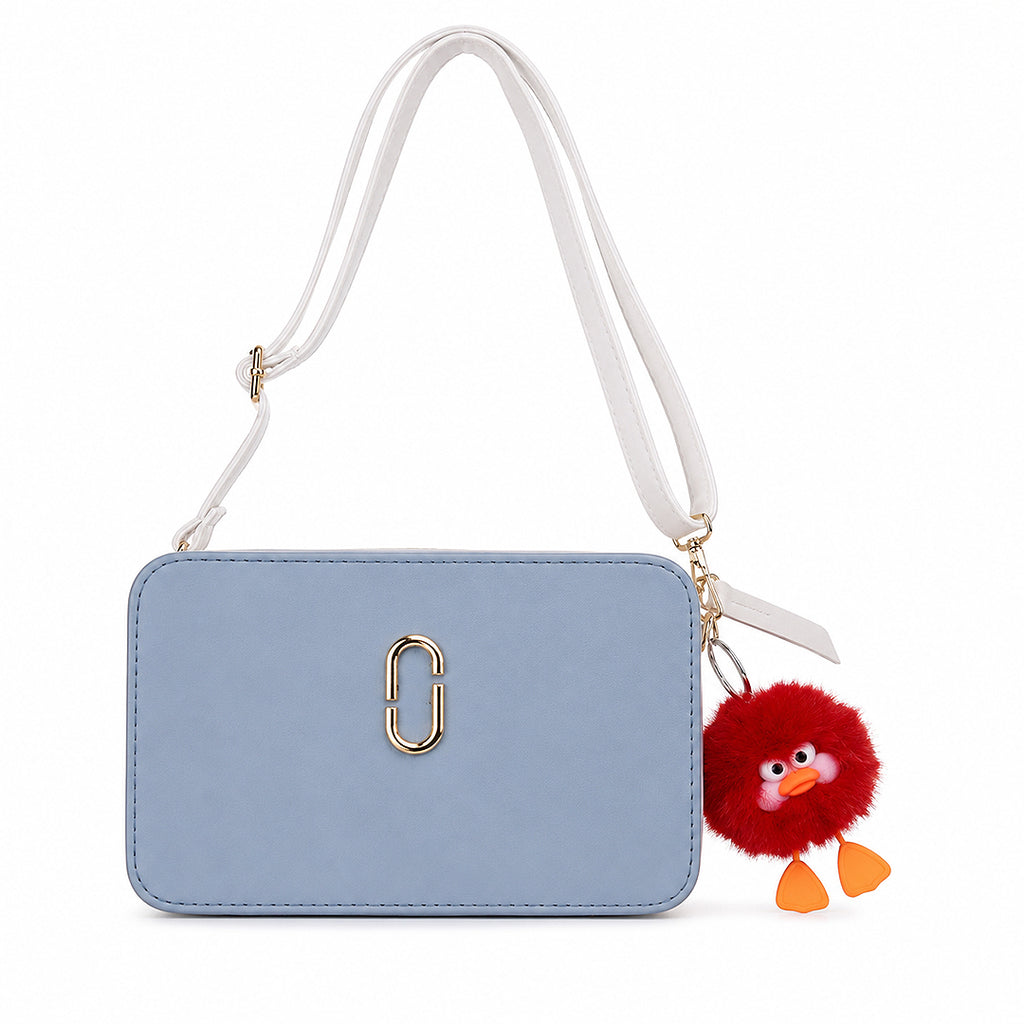 Sky Trace Light Blue Camera-Style Crossbody Bag