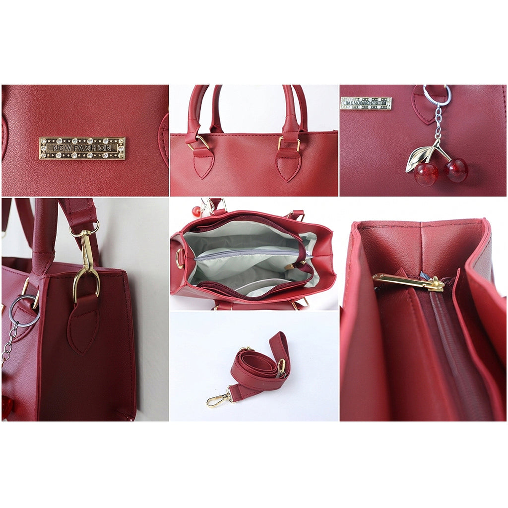 Harf Stylish Maroon Faux-Leather Handbag for Women