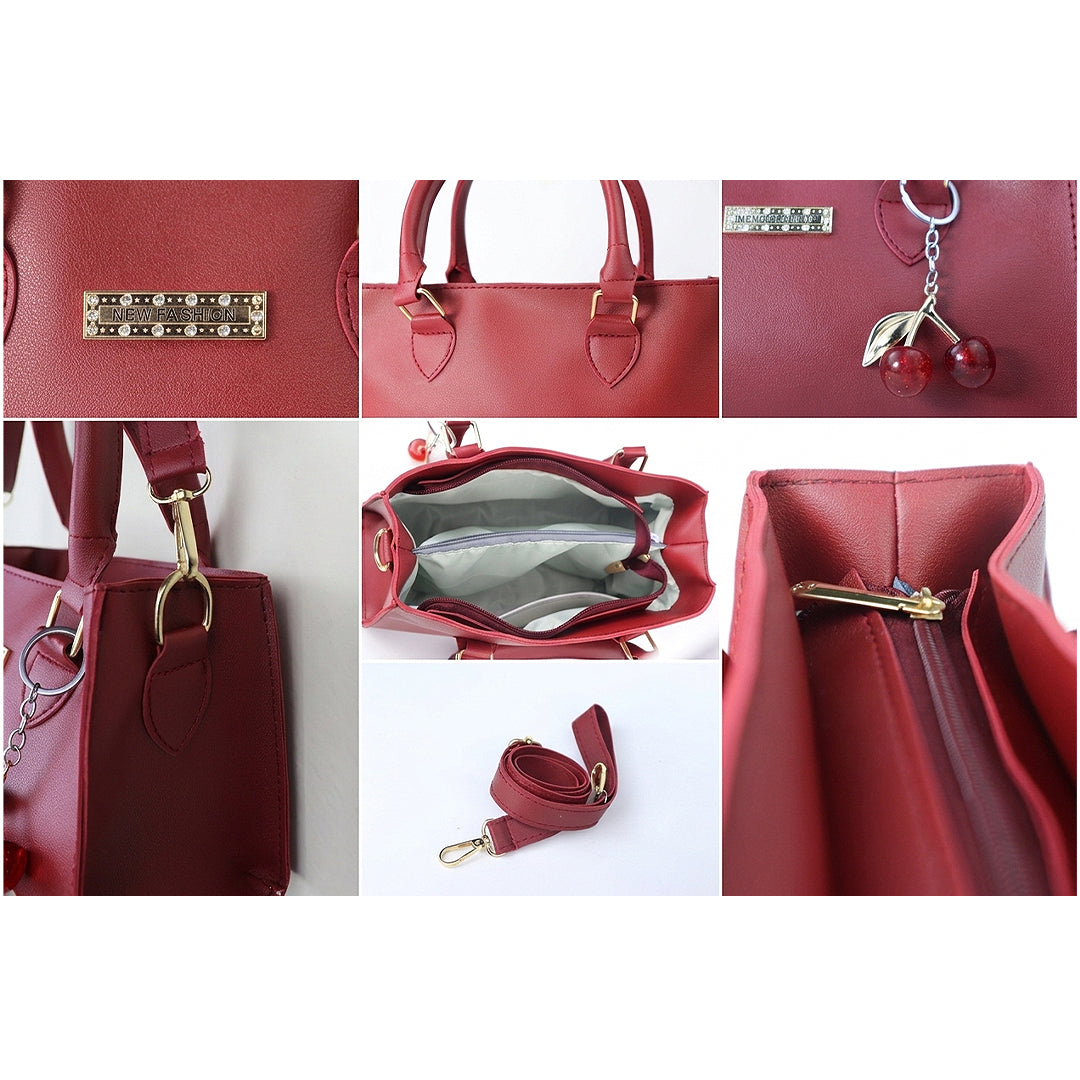 Harf Stylish Maroon Faux-Leather Handbag for Women