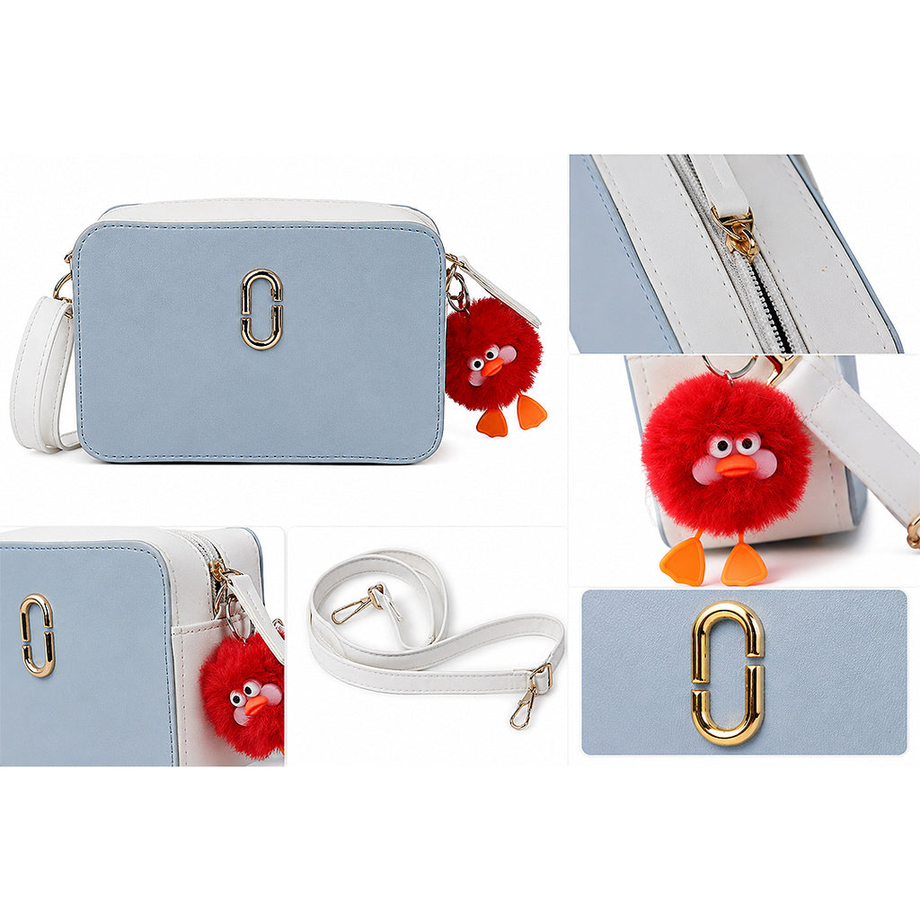 Sky Trace Light Blue Camera-Style Crossbody Bag
