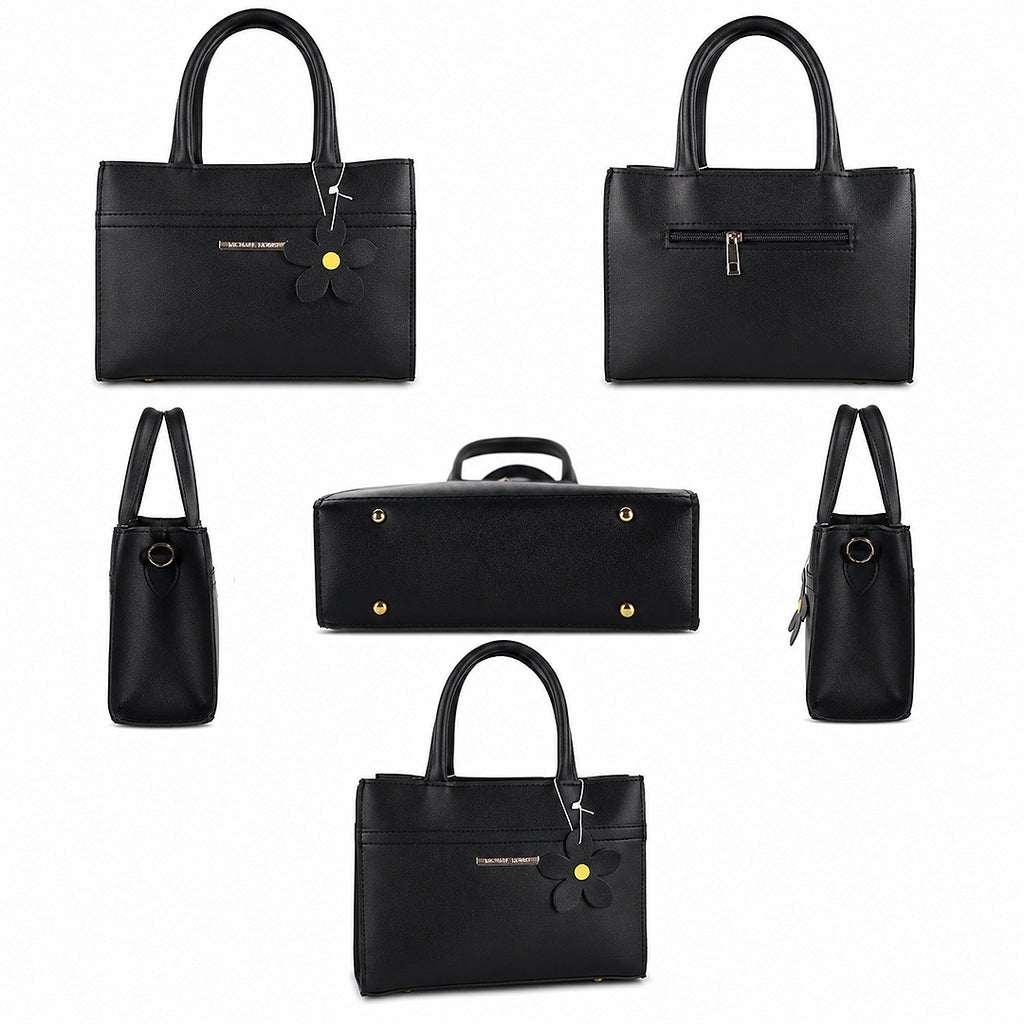 Black Top Handle Handbag | Naqsh – Stylish Floral Charm