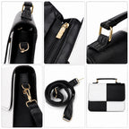 Mosaic Black and White Color-Block Crossbody Handbag