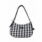 NOIR Black-and-White Houndstooth Shoulder Bag