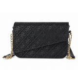 GILDED NAQSH Sleek Black Guess Meridian II Textured Flap Crossbody Bag