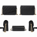 GILDED NAQSH Sleek Black Guess Meridian II Textured Flap Crossbody Bag
