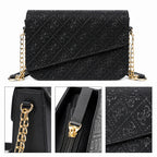 GILDED NAQSH Sleek Black Guess Meridian II Textured Flap Crossbody Bag
